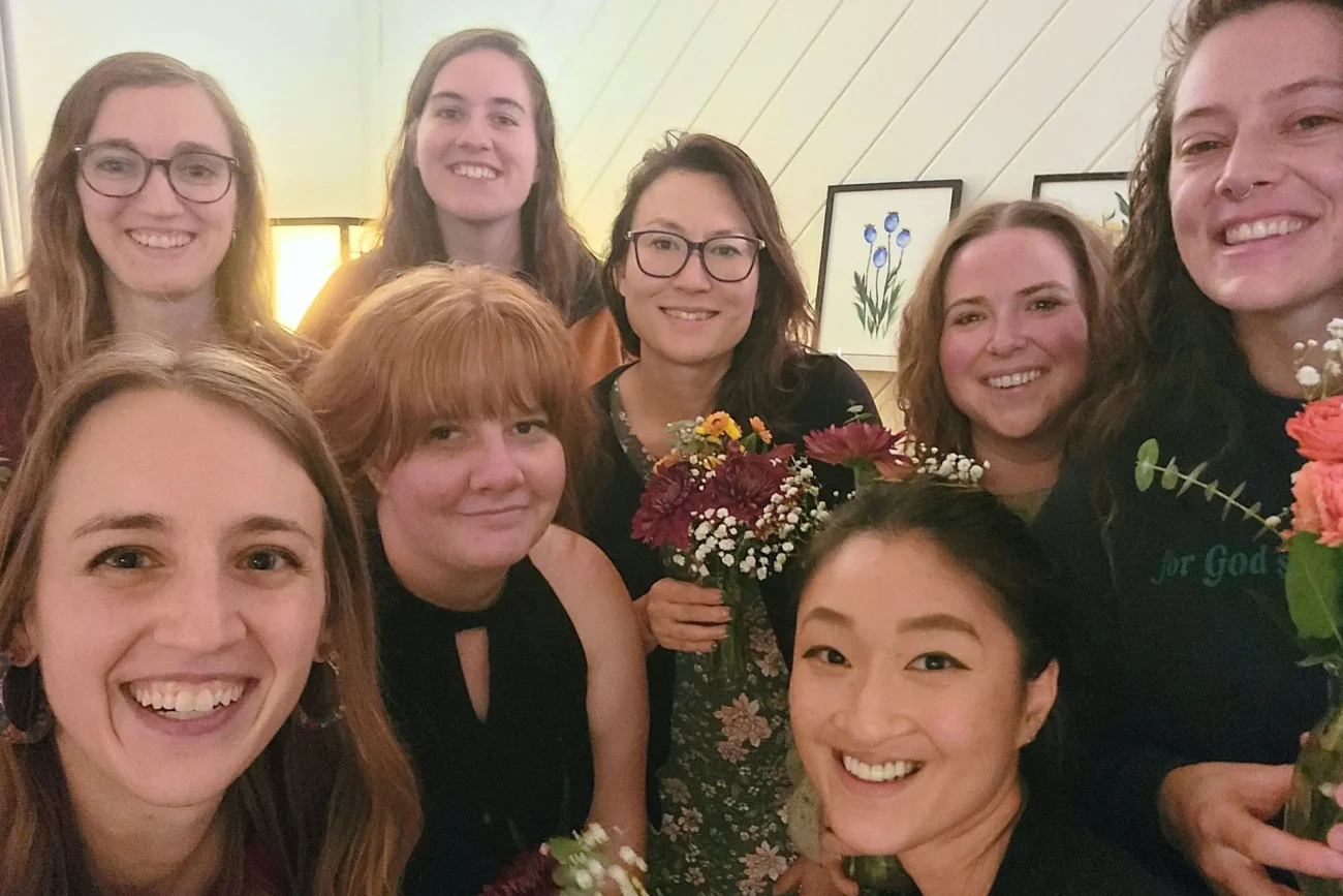 Group of single women at a holiday homes event